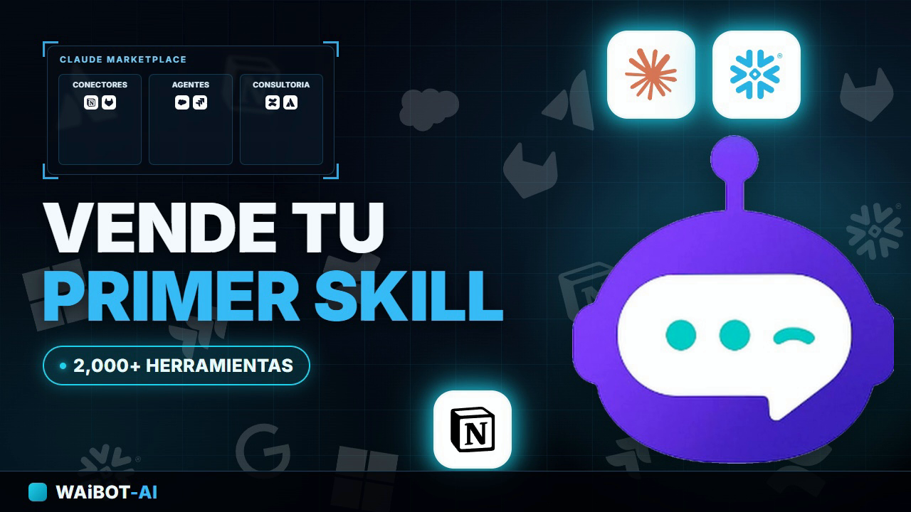 Ilustración del Claude Marketplace de Anthropic, catálogo para vender e instalar Skills de IA